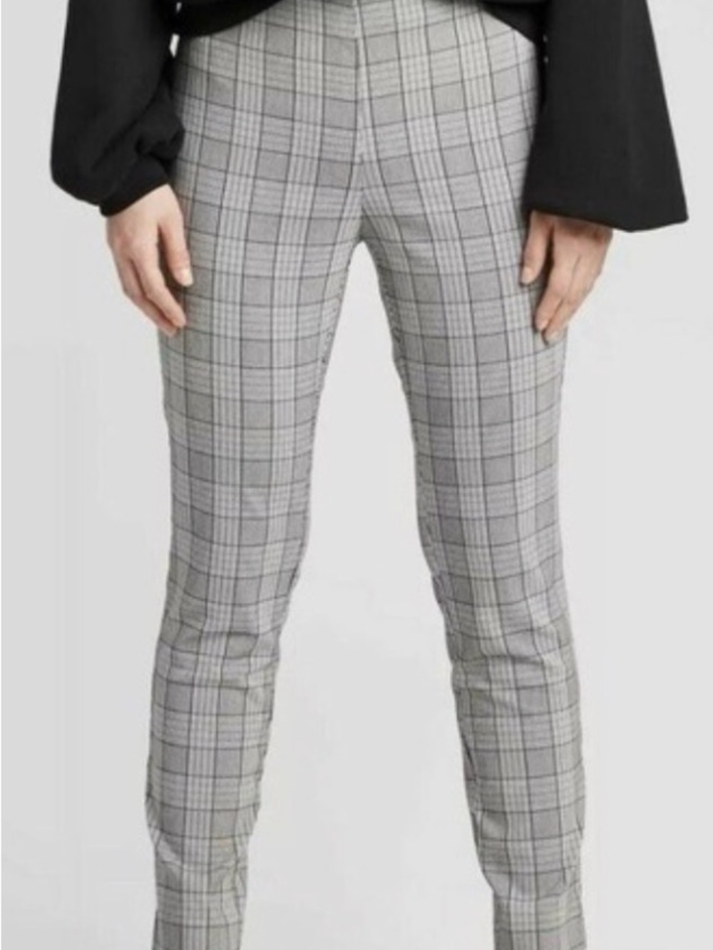 a new day Women's Gray Checkered Skinny Pants